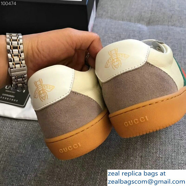 Gucci Suede Web Lovers Sneakers Leather Beige 2018