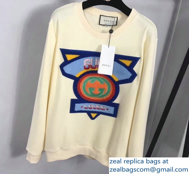 Gucci Sweatshirt with Gucci '80s Patch Off White 2018
