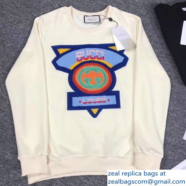 Gucci Sweatshirt with Gucci '80s Patch Off White 2018