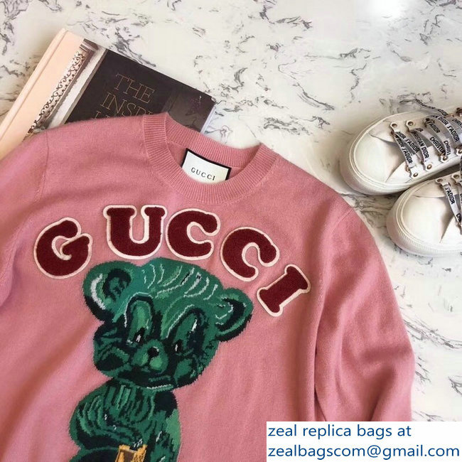 Gucci Teddy Bear Pink Sweatshirt 2018