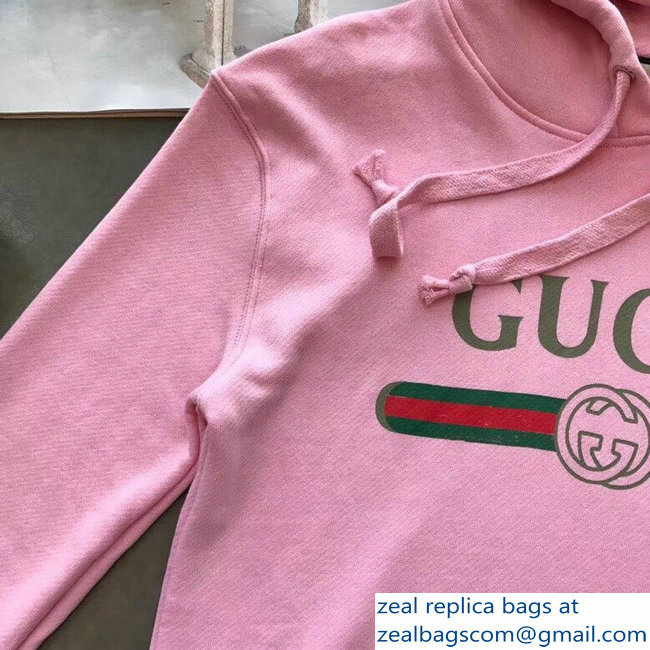 Gucci Vintage Logo Embroidered Gragon Pink Sweatshirt 2018 - Click Image to Close