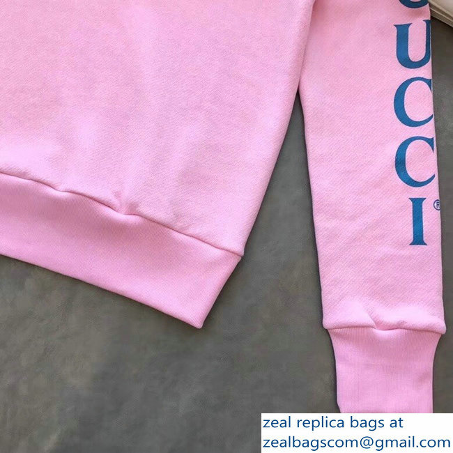 Gucci Vintage Logo Embroidered Gragon Pink Sweatshirt 2018 - Click Image to Close