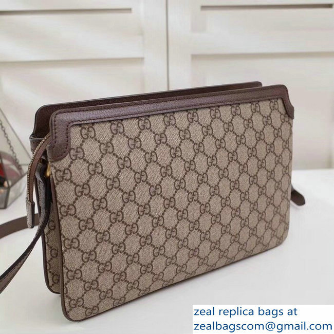 Gucci Web GG Supreme Medium Shoulder Bag 523354 Brown 2018