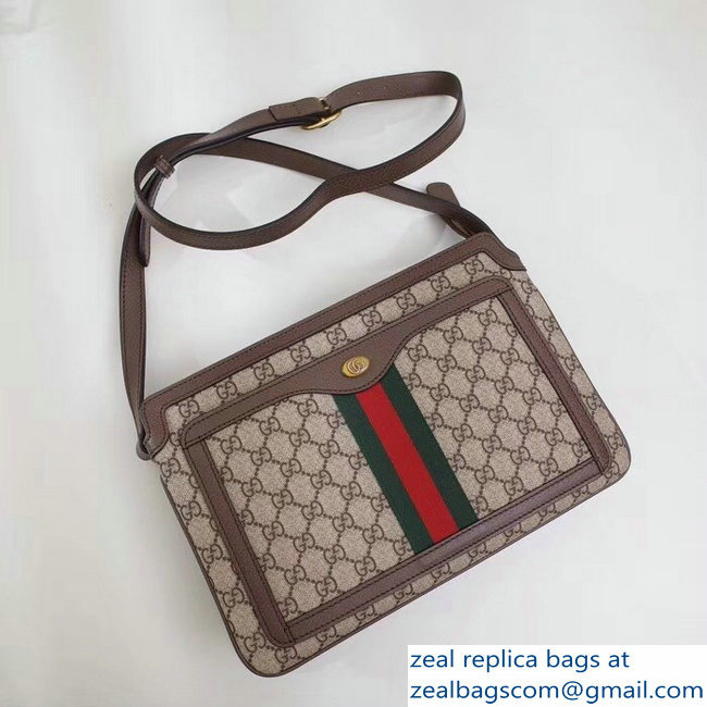 Gucci Web GG Supreme Medium Shoulder Bag 523354 Brown 2018