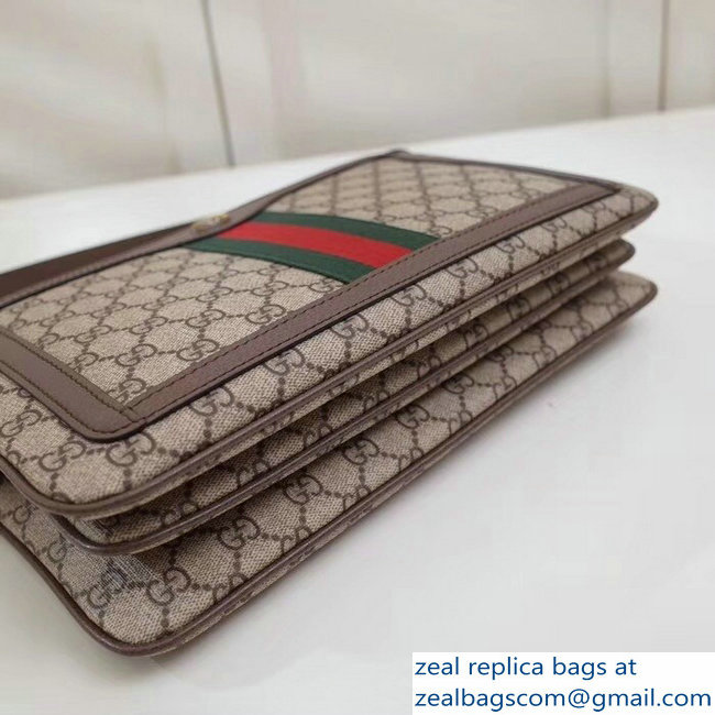 Gucci Web GG Supreme Medium Shoulder Bag 523354 Brown 2018