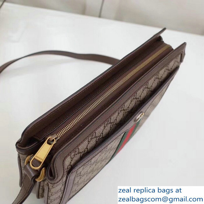 Gucci Web GG Supreme Medium Shoulder Bag 523354 Brown 2018