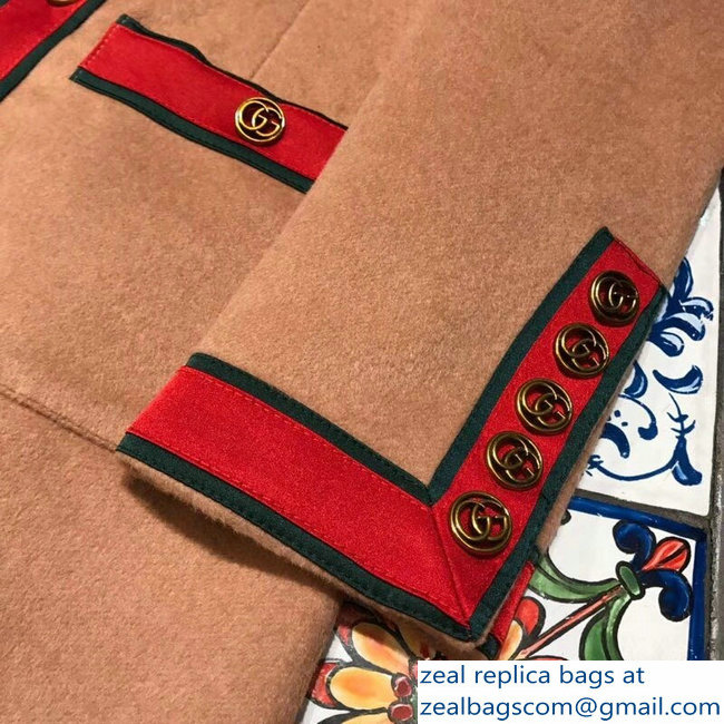 Gucci Web Wool Camel Coat 2018