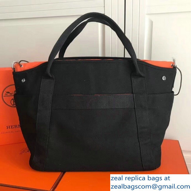 Hermes Fourre-Tout Du Vintage Cavalier Canvas Tote Bag Black 2018