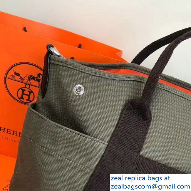 Hermes Fourre-Tout Du Vintage Cavalier Canvas Tote Bag Gray 2018