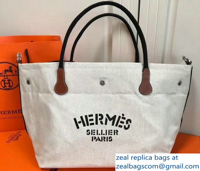 Hermes Fourre-Tout Du Vintage Cavalier Canvas Tote Bag Off White 2018 - Click Image to Close