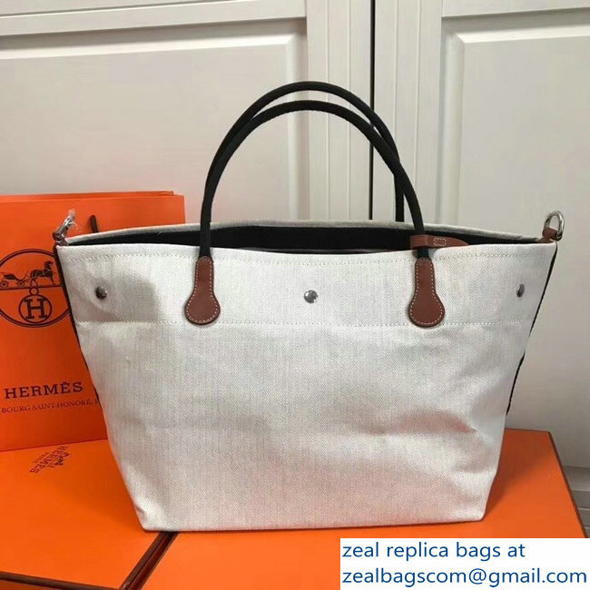 Hermes Fourre-Tout Du Vintage Cavalier Canvas Tote Bag Off White 2018 - Click Image to Close