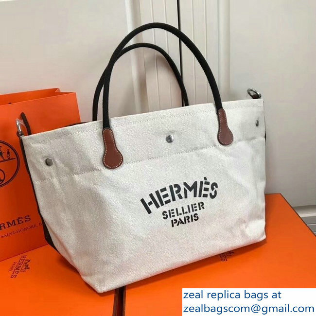 Hermes Fourre-Tout Du Vintage Cavalier Canvas Tote Bag Off White 2018 - Click Image to Close