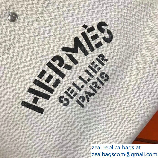 Hermes Fourre-Tout Du Vintage Cavalier Canvas Tote Bag Off White 2018
