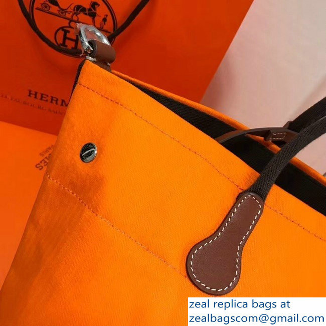 Hermes Fourre-Tout Du Vintage Cavalier Canvas Tote Bag Orange 2018 - Click Image to Close