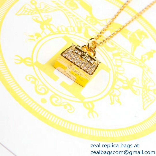 Hermes Kelly Amulette Pendant Necklace Gold