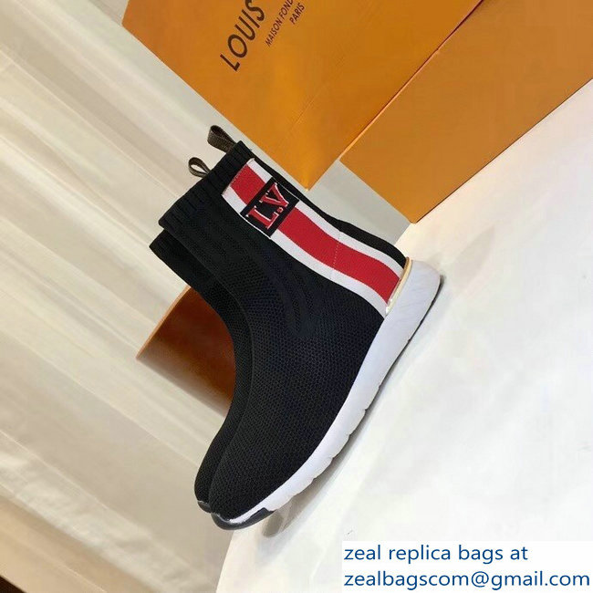 Louis Vuitton Aftergame Sneakers Boots Bold Stripe And LV Initials 1A4GKV Noir 2018 - Click Image to Close