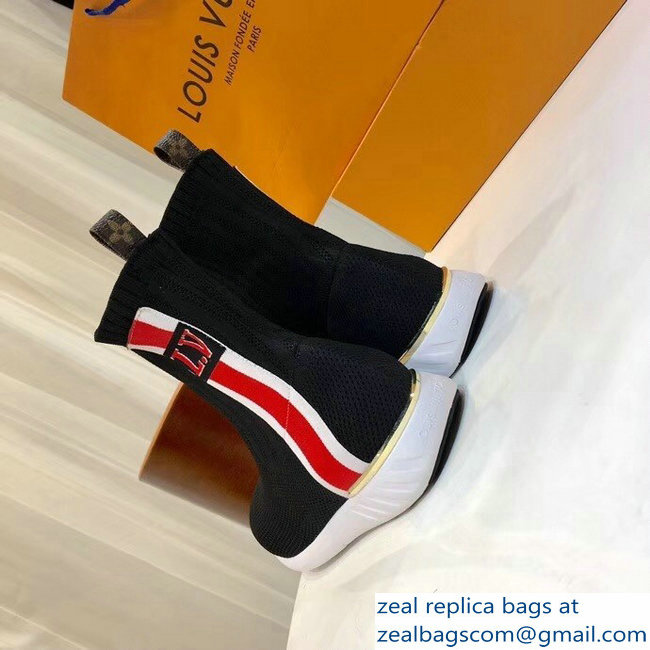 Louis Vuitton Aftergame Sneakers Boots Bold Stripe And LV Initials 1A4GKV Noir 2018 - Click Image to Close