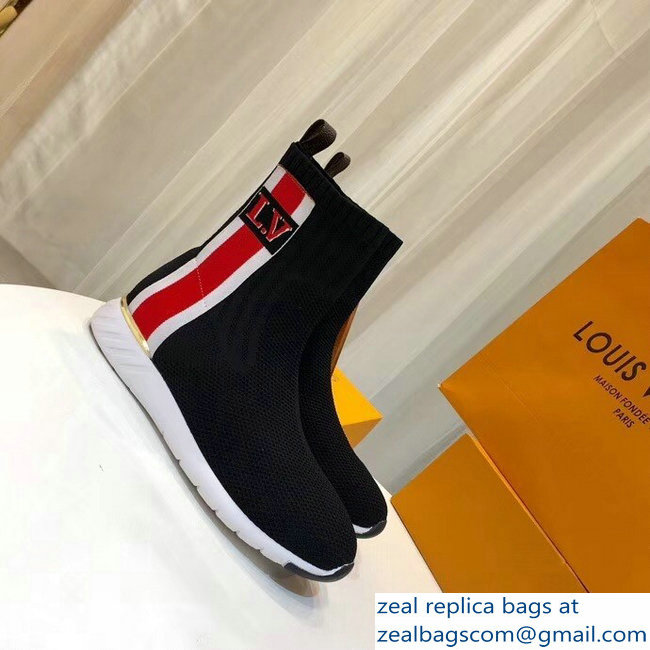 Louis Vuitton Aftergame Sneakers Boots Bold Stripe And LV Initials 1A4GKV Noir 2018