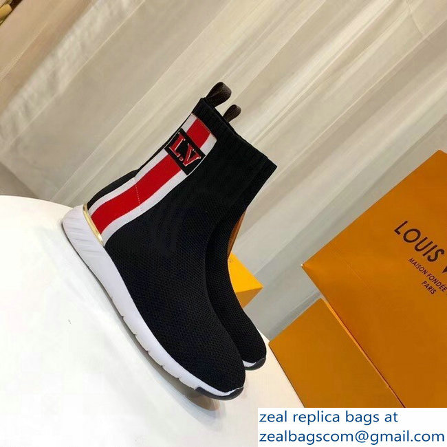 Louis Vuitton Aftergame Sneakers Boots Bold Stripe And LV Initials 1A4GKV Noir 2018 - Click Image to Close