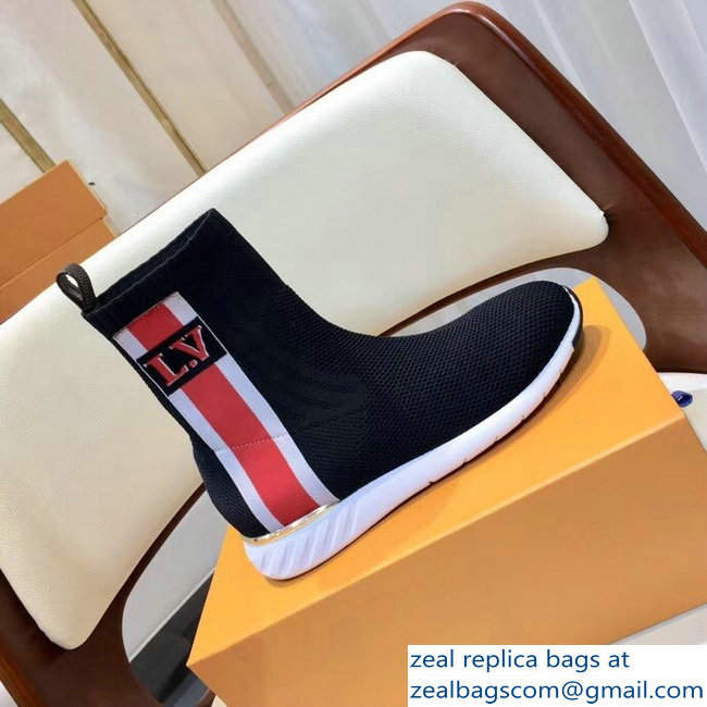 Louis Vuitton Aftergame Sneakers Boots Bold Stripe And LV Initials 1A4GKV Noir 2018 - Click Image to Close