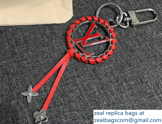 Louis Vuitton Braid Very Bag Charm And Key Holder Red