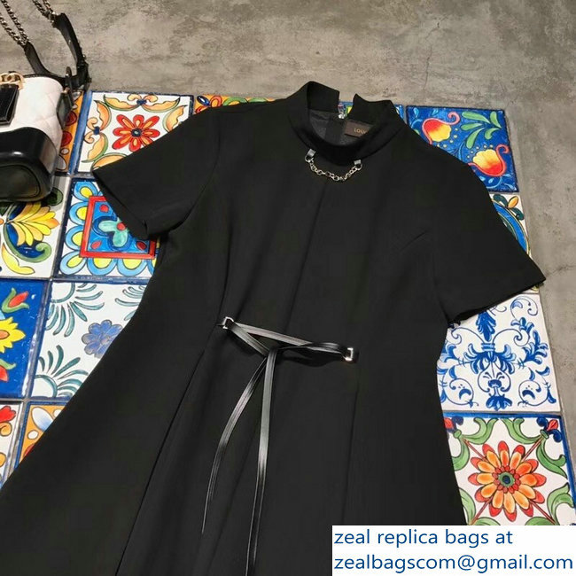 Louis Vuitton Chain A-line Dress Black 1A4BRE 2018
