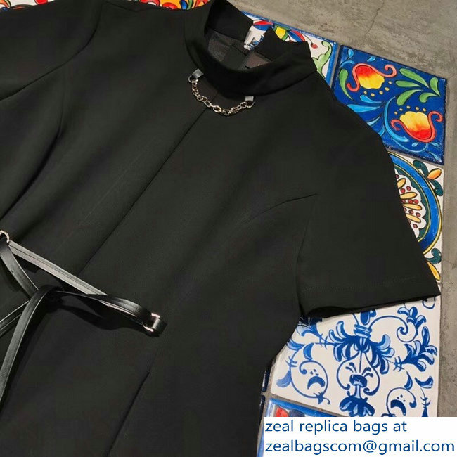 Louis Vuitton Chain A-line Dress Black 1A4BRE 2018 - Click Image to Close