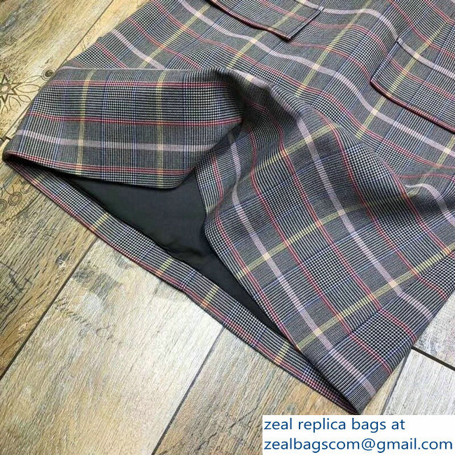 Louis Vuitton Chain Prince Of Wales Frill Collar Dress 2018