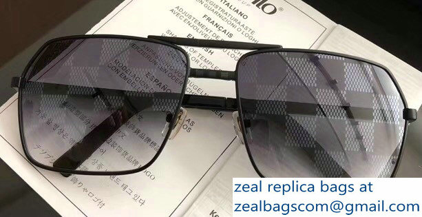 Louis Vuitton Damier Pattern Sunglasses 02 2018 - Click Image to Close