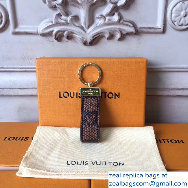 Louis Vuitton Dragonne Key Holder Damier Ebene Canvas