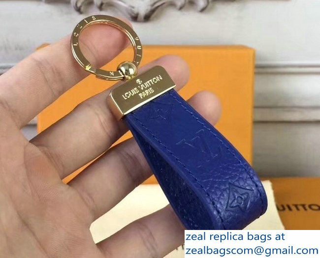 Louis Vuitton Dragonne Key Holder Monogram Empreinte Blue - Click Image to Close
