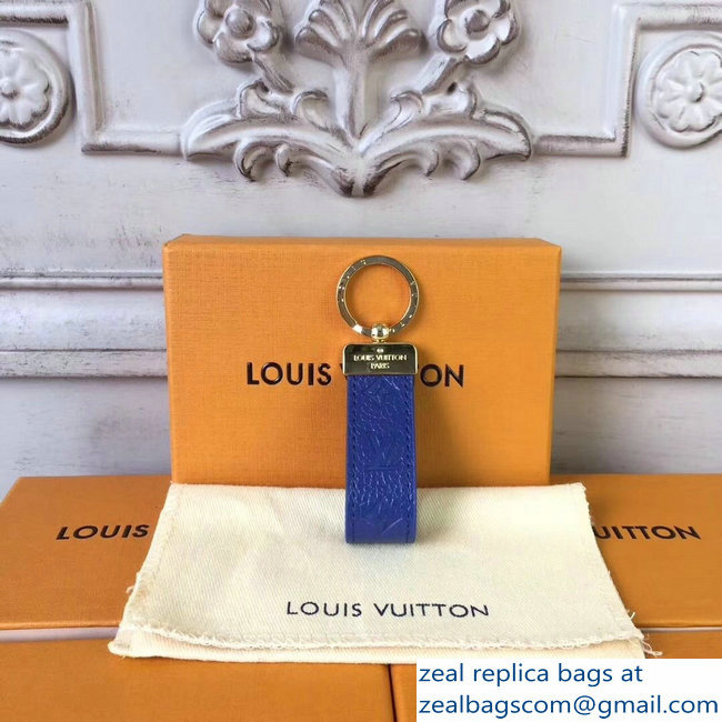 Louis Vuitton Dragonne Key Holder Monogram Empreinte Blue - Click Image to Close