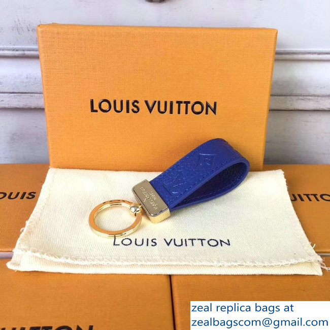 Louis Vuitton Dragonne Key Holder Monogram Empreinte Blue - Click Image to Close