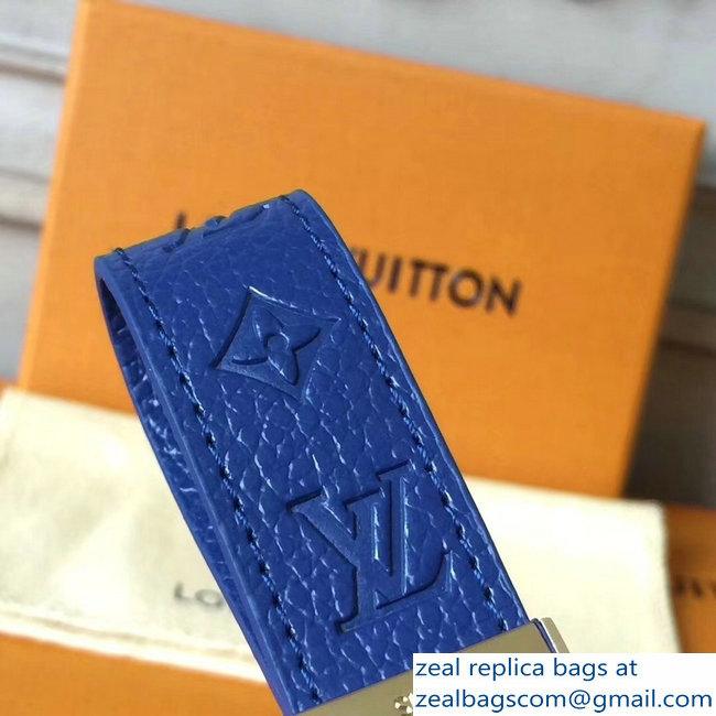 Louis Vuitton Dragonne Key Holder Monogram Empreinte Blue