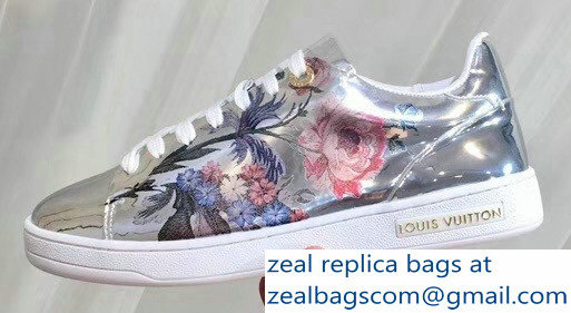 Louis Vuitton Frontrow Sneakers Floral Print Silver 2018