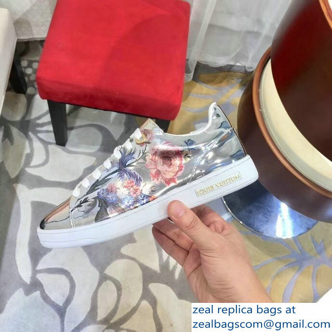Louis Vuitton Frontrow Sneakers Floral Print Silver 2018 - Click Image to Close