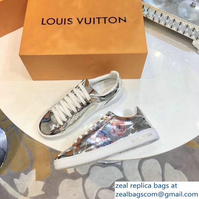 Louis Vuitton Frontrow Sneakers Floral Print Silver 2018