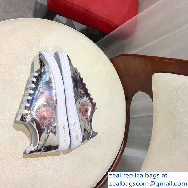 Louis Vuitton Frontrow Sneakers Floral Print Silver 2018