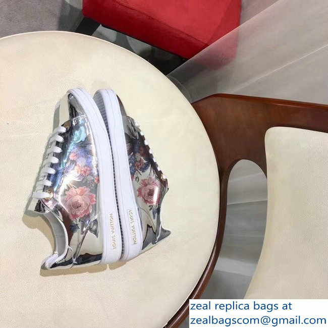 Louis Vuitton Frontrow Sneakers Floral Print Silver 2018 - Click Image to Close