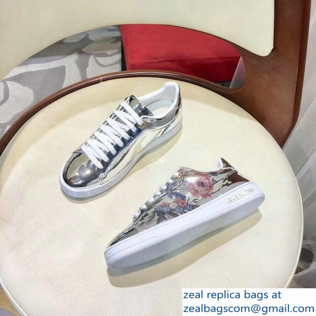 Louis Vuitton Frontrow Sneakers Floral Print Silver 2018