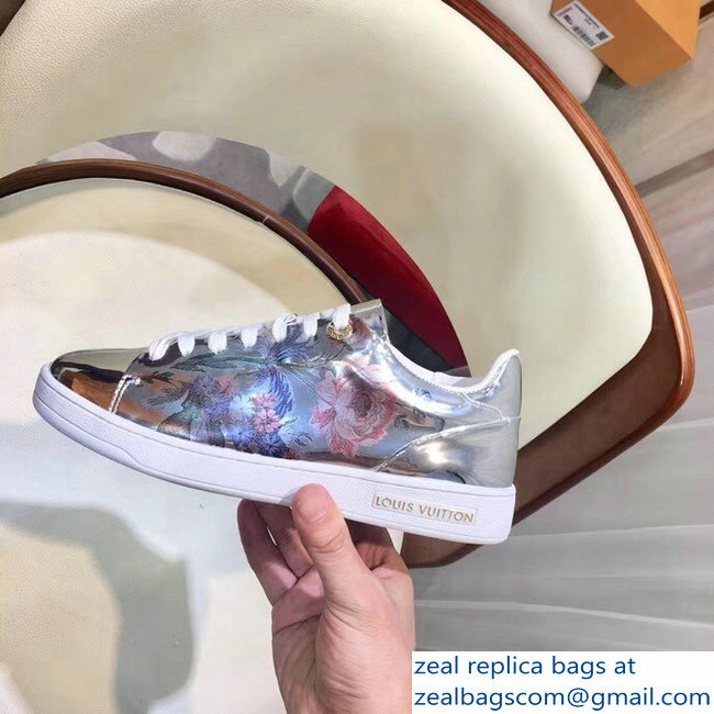 Louis Vuitton Frontrow Sneakers Floral Print Silver 2018 - Click Image to Close