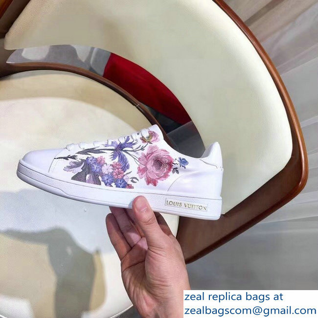 Louis Vuitton Frontrow Sneakers Floral Print White 2018