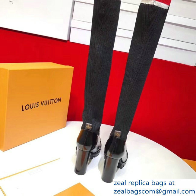 Louis Vuitton Heel 8.5cm Star Trail Thigh Boots Bold Red And White Stripe And LV Initials 1A4FN4 2018