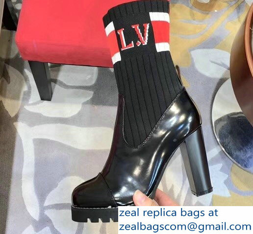 Louis Vuitton Heel 9.5cm Platform 2cm Star Trail Ankle Boots Bold Red And White Stripe And LV Initials 1A4FMH