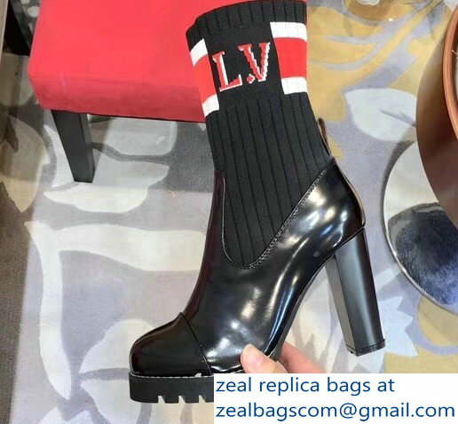 Louis Vuitton Heel 9.5cm Platform 2cm Star Trail Ankle Boots Bold Red And White Stripe And LV Initials 1A4FMH - Click Image to Close