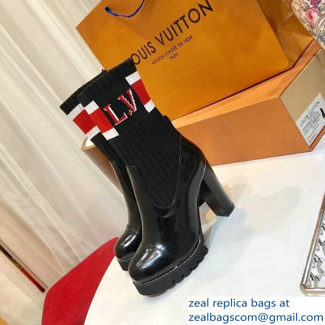 Louis Vuitton Heel 9.5cm Platform 2cm Star Trail Ankle Boots Bold Red And White Stripe And LV Initials 1A4FMH - Click Image to Close