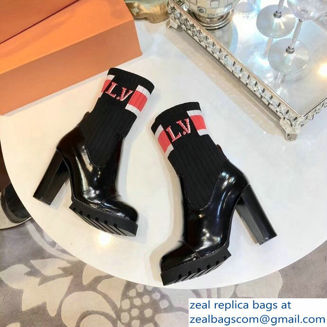 Louis Vuitton Heel 9.5cm Platform 2cm Star Trail Ankle Boots Bold Red And White Stripe And LV Initials 1A4FMH