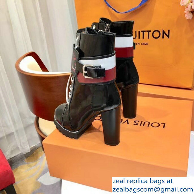 Louis Vuitton Heel 9.5cm Platform 2cm Star Trail Ankle Boots LV Initials And A Two-Tone Stripe 1A4FLG