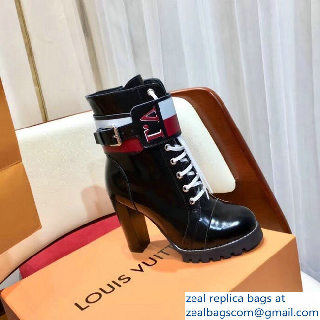 Louis Vuitton Heel 9.5cm Platform 2cm Star Trail Ankle Boots LV Initials And A Two-Tone Stripe 1A4FLG