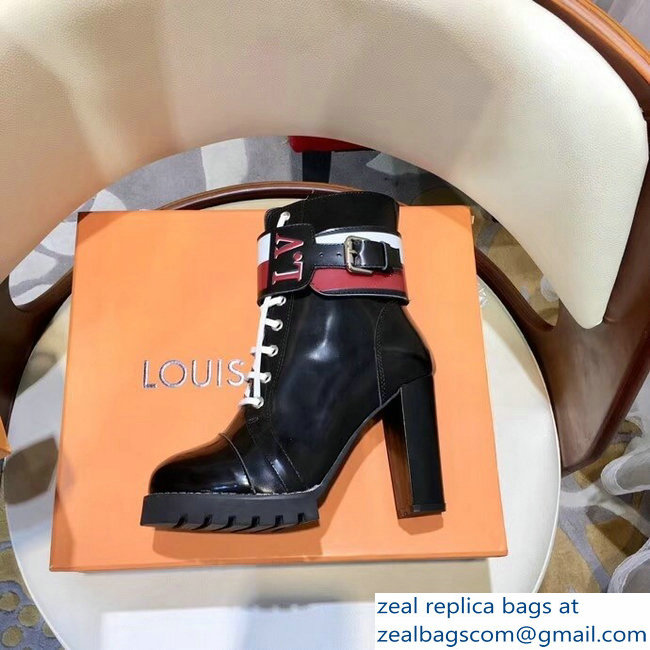 Louis Vuitton Heel 9.5cm Platform 2cm Star Trail Ankle Boots LV Initials And A Two-Tone Stripe 1A4FLG